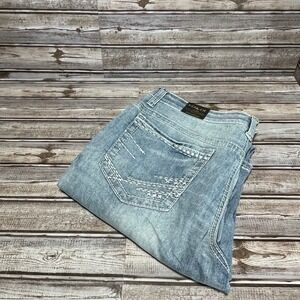 Helix Mens Slim Straight Jeans Light Wash Denim 34W x 34L ‎  NWT